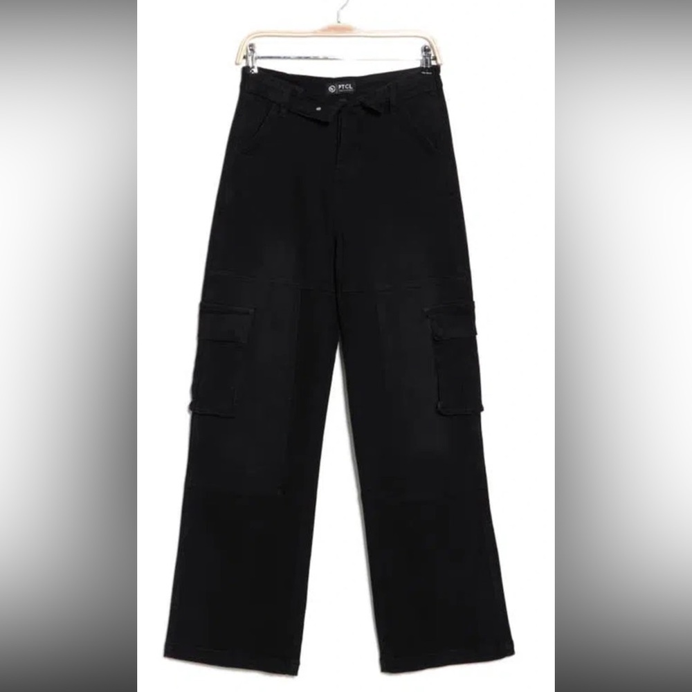 PTCL Foldover Waist Black Cargo Pants NWOT